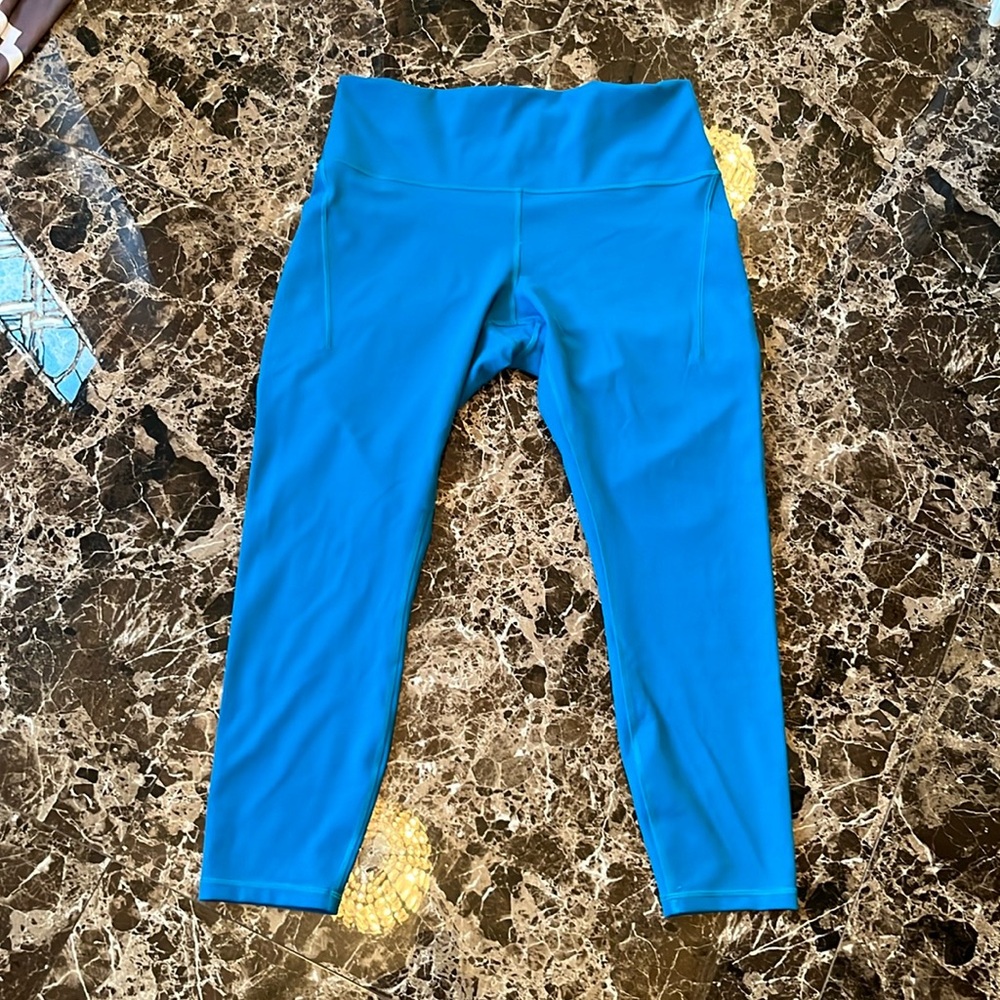 Lululemon Athletica Blue Leggings Stretchy Athletic Bottoms
